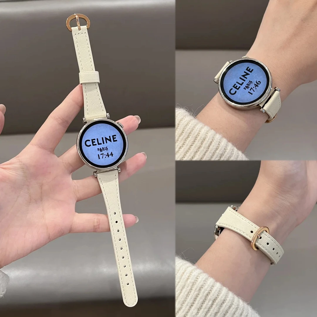 适用华为GT5表带真皮手表带高级感GT3秋冬GT4女款腕带小香风女生