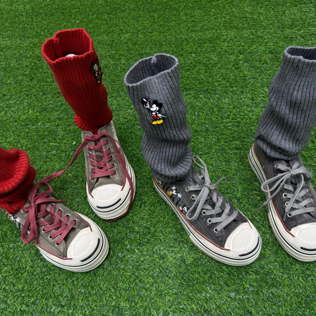 欧洲站BOHAN秀秀家2025春季新品米奇字母圆头帆布休闲鞋欧货潮牌