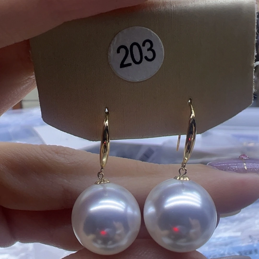 淡水珍珠耳饰18K金镶嵌