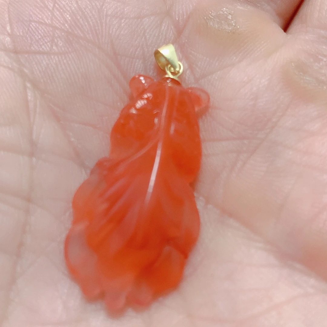 南红玛瑙吊坠(不含链)银S925镶嵌