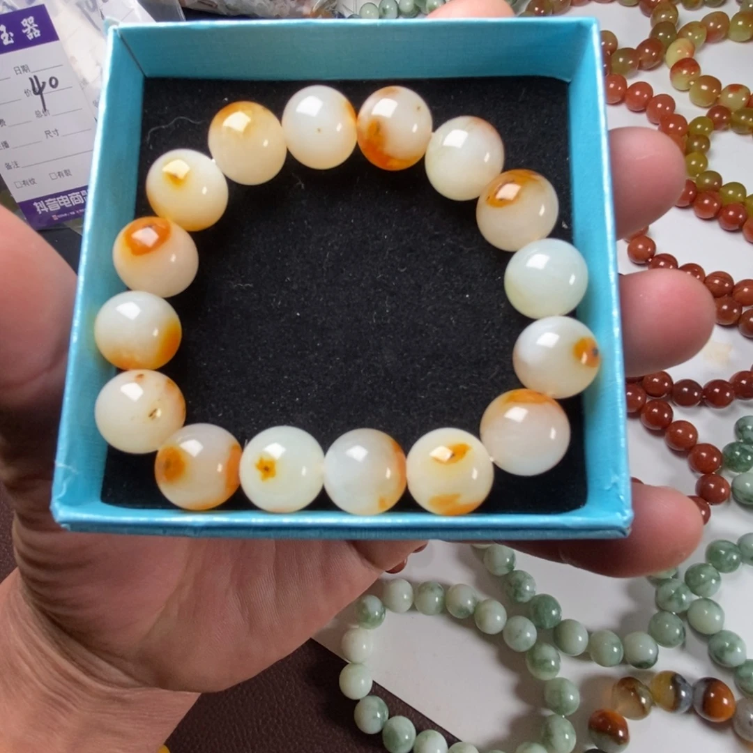 蛇纹石玉未镶嵌手链花玉桂花糕卡13