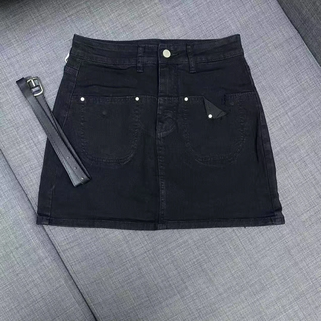 【墨臻精选】夏季百搭牛仔黑色A版高腰韩版时尚半身短裙 06227-2