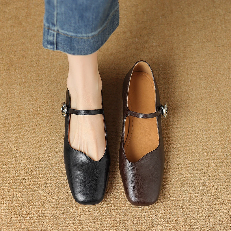 跟高2cm/33-40/舒适百搭时尚气质粗跟洋气休闲法式复古日常单鞋女