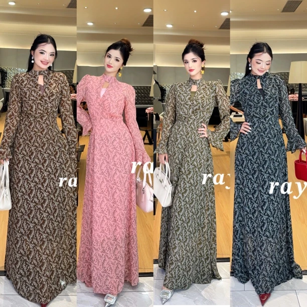 Rayhon日常直襟秋季显瘦裙子复古修身旗袍圆襟中国风低开衩