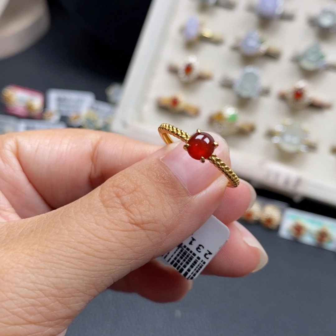 翡翠银S925镶嵌戒指