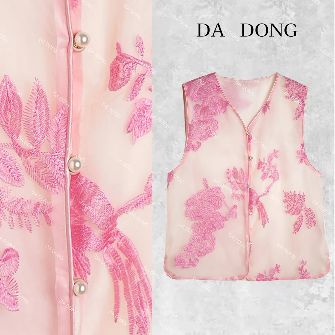 玉美人--中式国风气质时尚洋气女士夏季薄款宽松休闲百搭无袖马甲