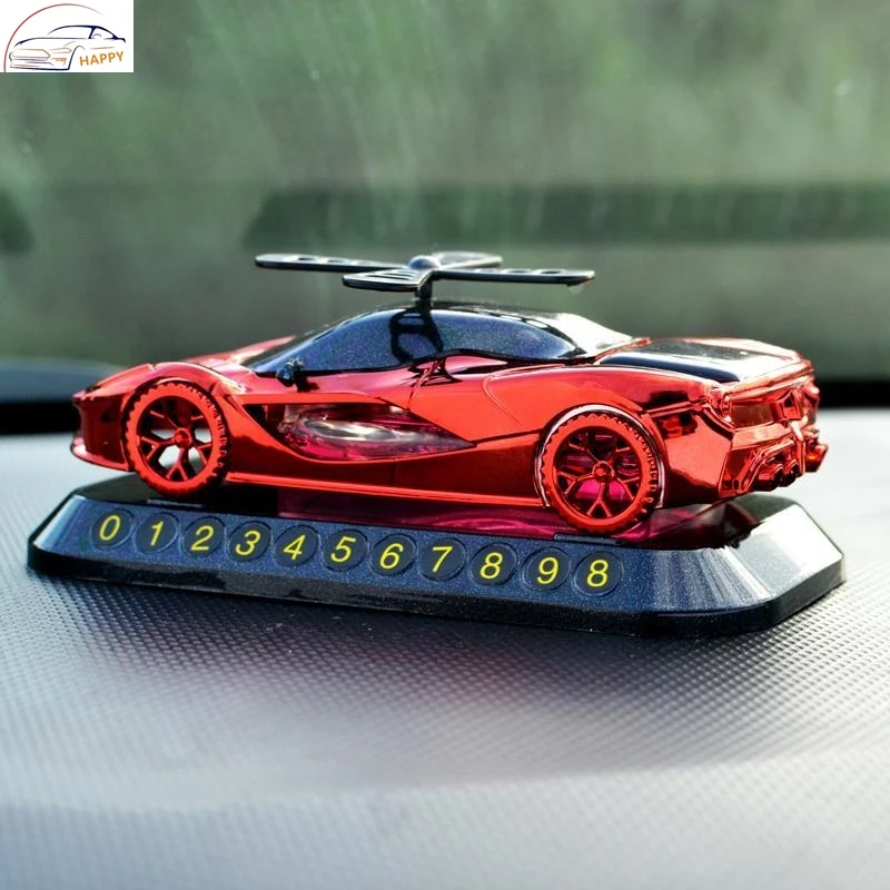 可爱车内饰品挪车电话牌车载临时停车号码牌汽车香水移车牌个性