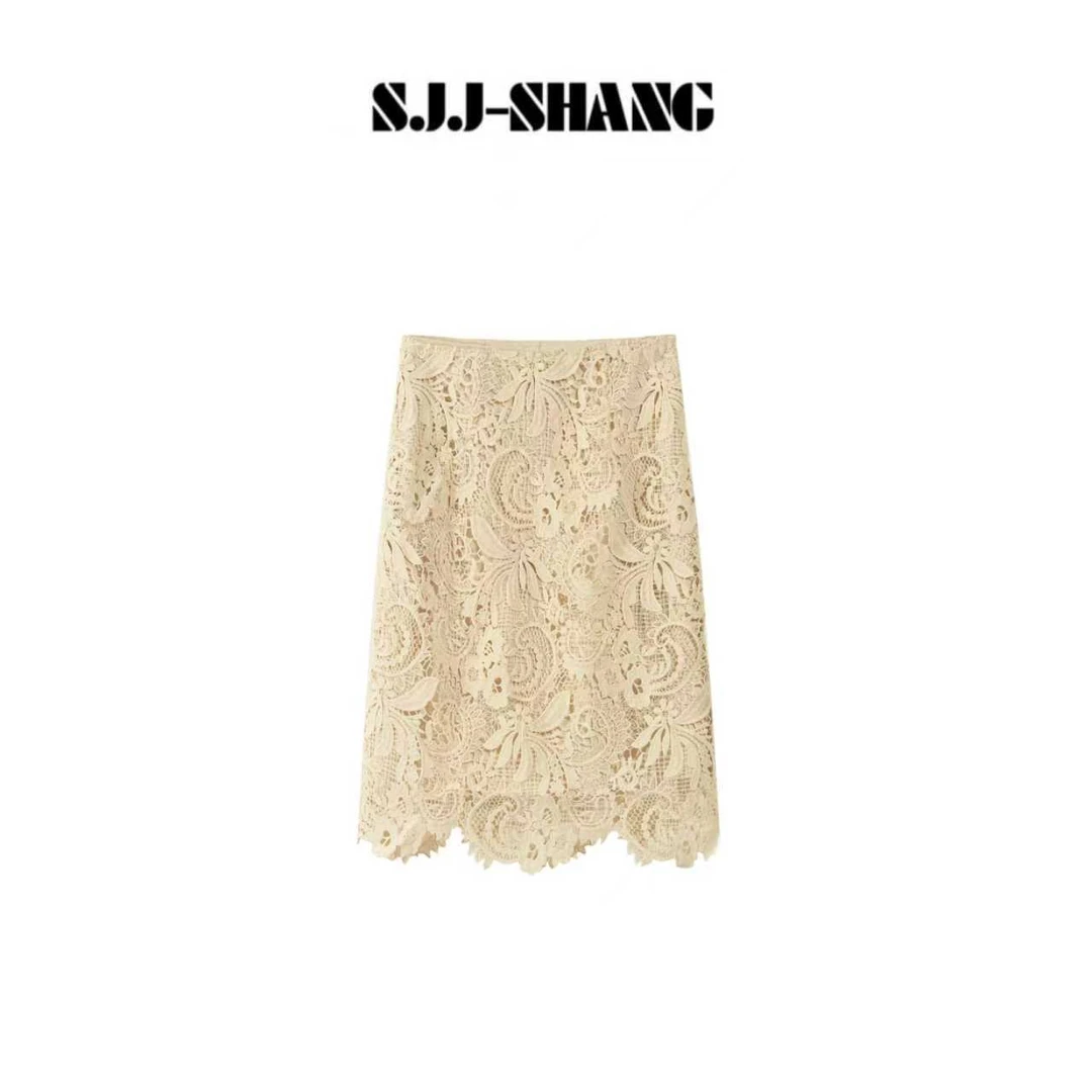 SJJ-SHANG【罗曼】25早秋立体浮雕蕾丝中长半身裙q135194p