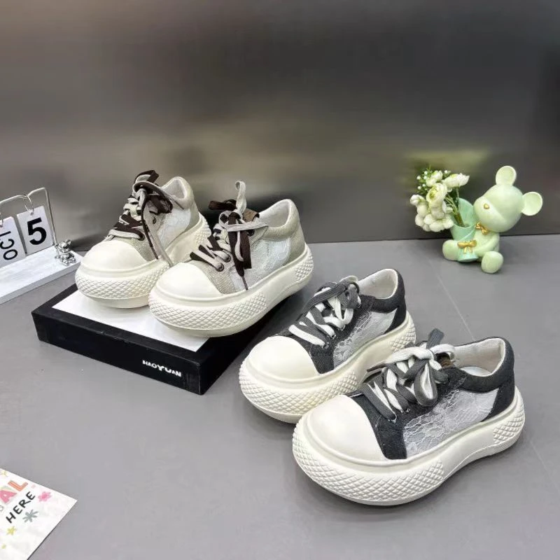 2025新款厚底增高贝壳大头爆款百搭低帮透气网休闲鞋板鞋女鞋子潮