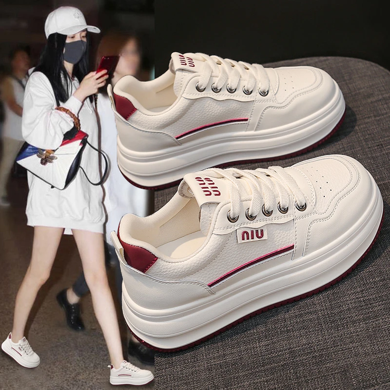 厚底休闲板鞋子女2025新款春秋季时尚气质爆款软底百搭小白鞋女款