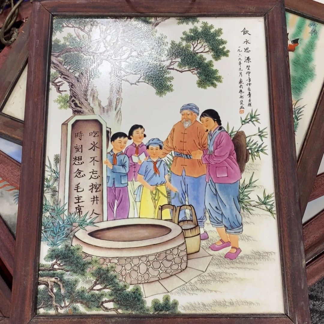 瓷片37*28*1景德镇瓷板画柴窑烧制