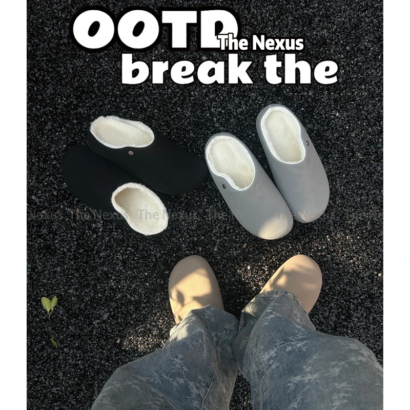 TheNexusFootwear 秋冬小众勃肯鞋情侣外穿潮流包头棉拖男士棉鞋