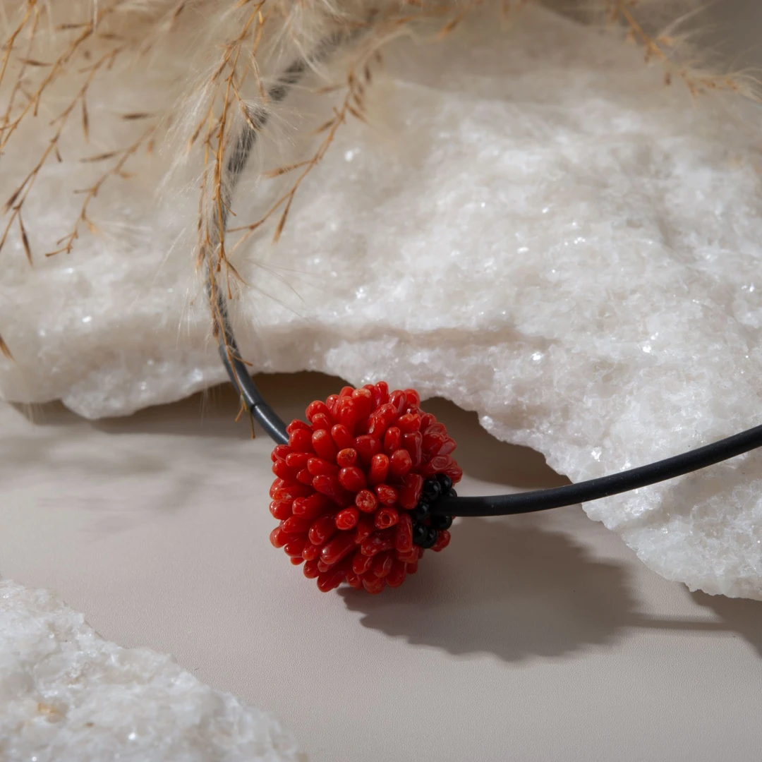 Chii Lih绮丽珊瑚 天然珊瑚 红珊瑚红绣球项链 吊坠/33008894