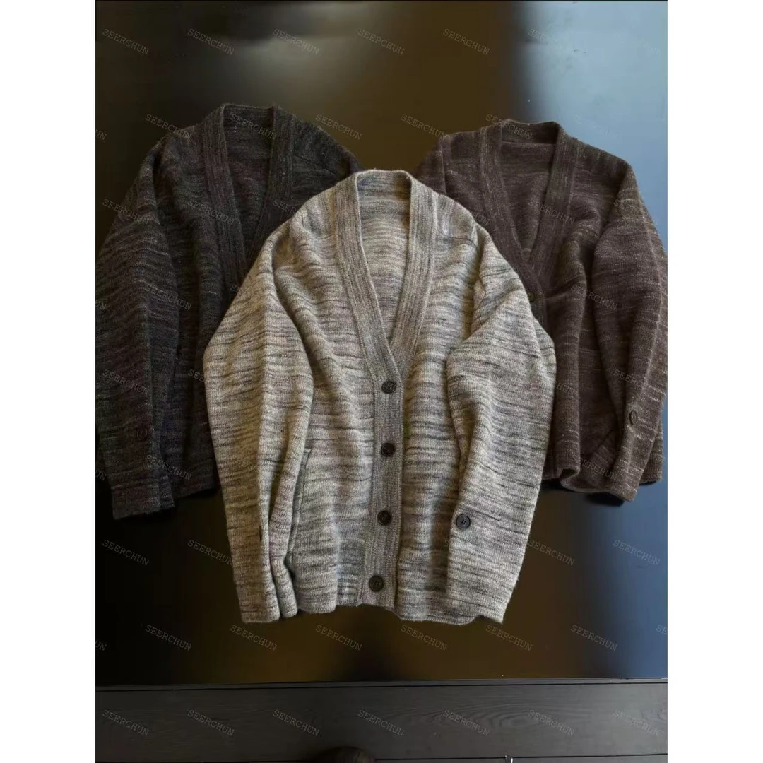 【纯纯女装】SEER CHUN高品质慵懒花线v领开衫 40740