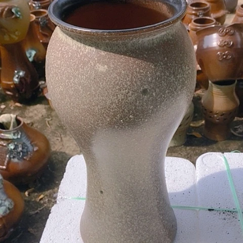 紫砂花盆口15.5高度37瑕疵