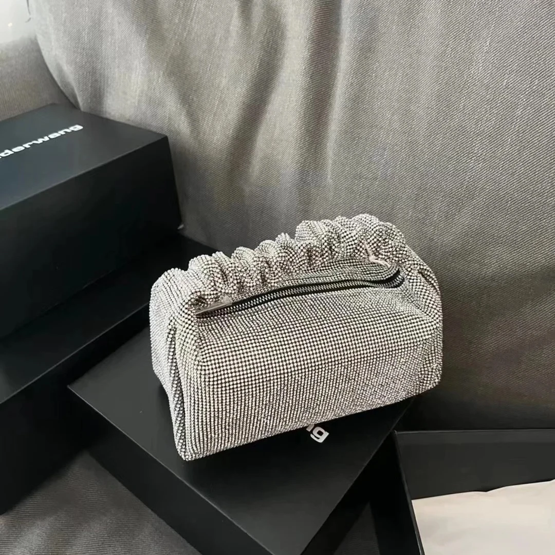 99新 Alexander McQueen/亚历山大·麦昆 水钻手提包 25110043-01