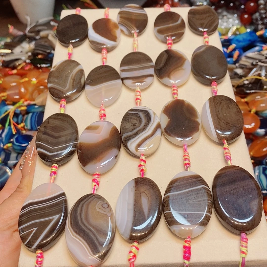 玛瑙/玉髓未镶嵌珠宝半成品玛瑙椭圆饼26✖️41mm