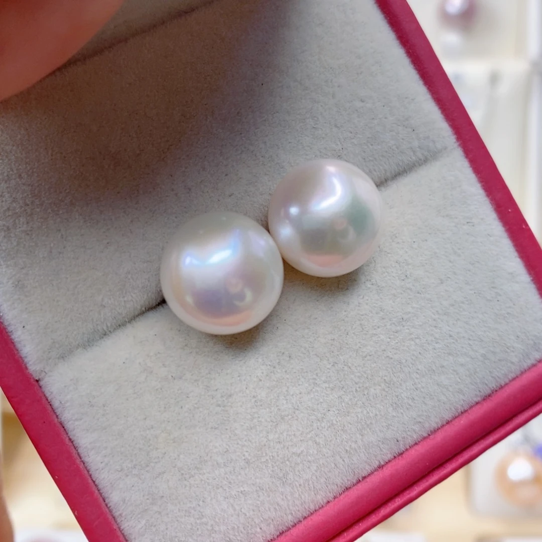 淡水珍珠耳饰银S925镶嵌