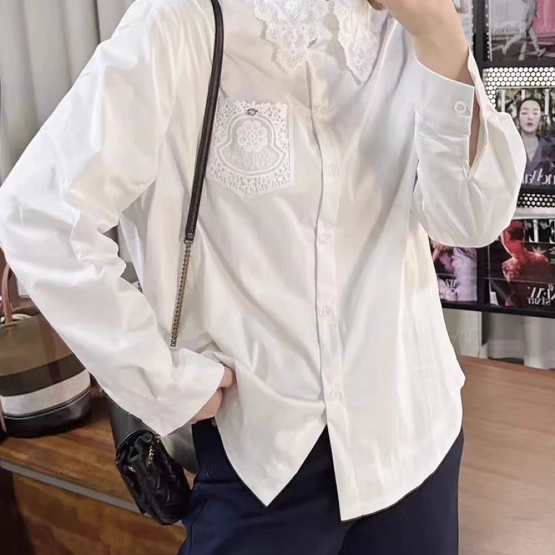 8817 法式蕾丝绣花翻领甜美气质上衣C1-2-3