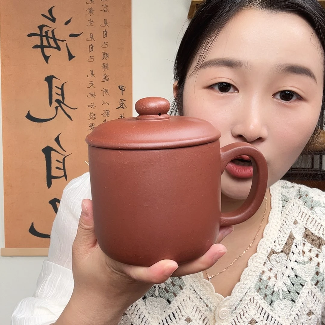 茶杯紫砂家****孔微瑕紫砂盖杯封釉