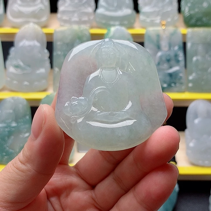 翡翠未镶嵌吊坠(不含链)素衣观音