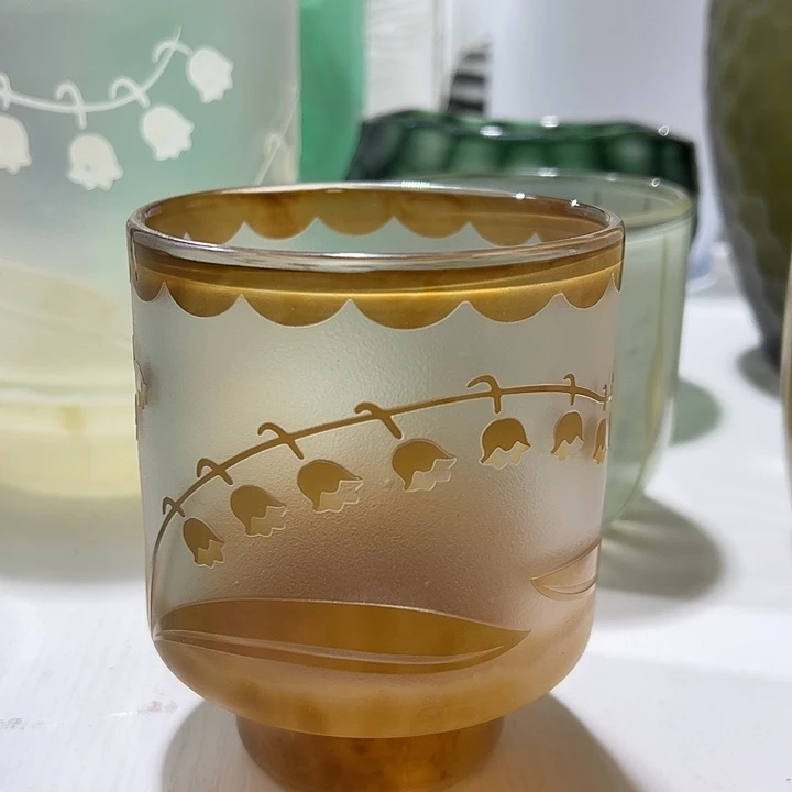 咖色砂雕铃兰花花器高12口8