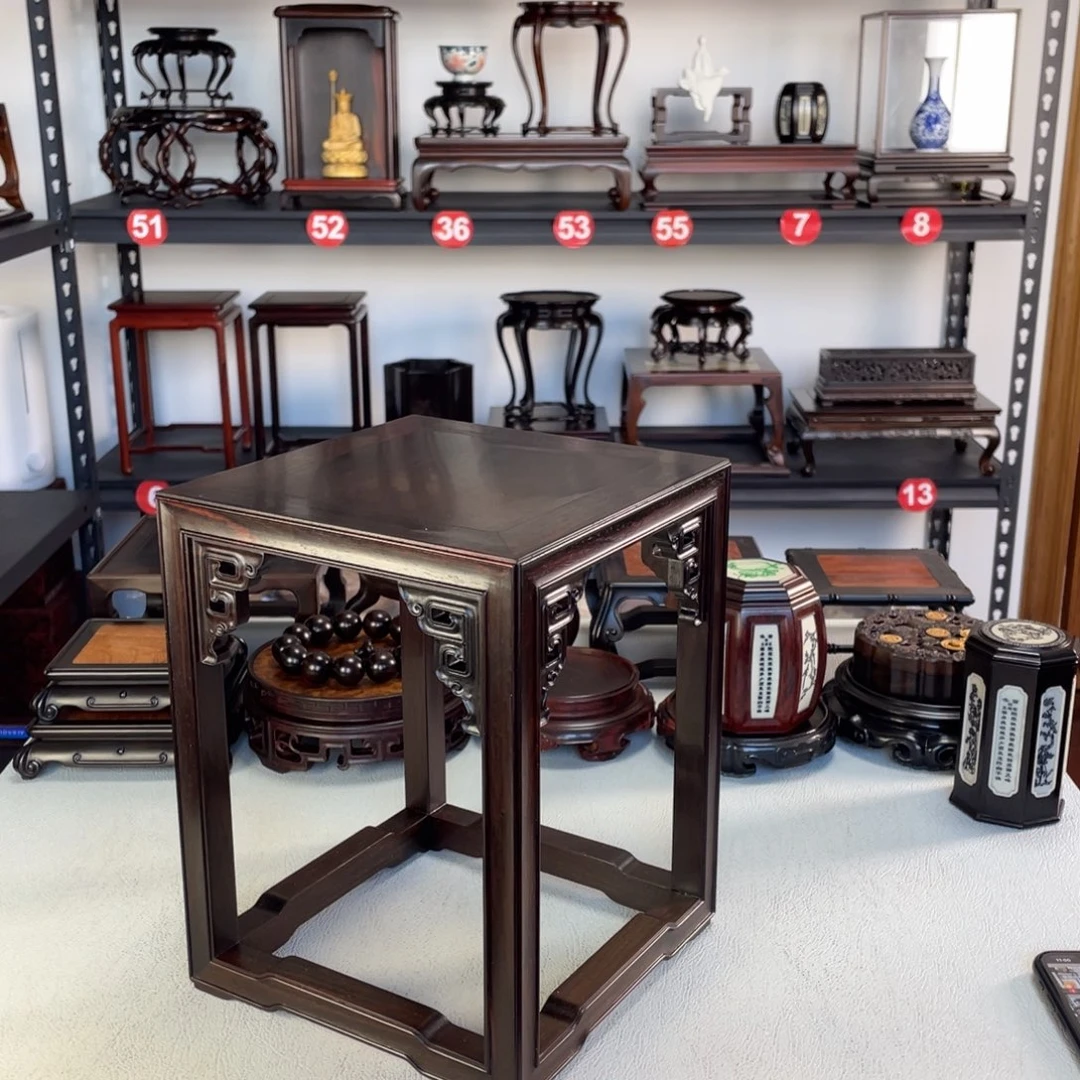 绿泥大红酸枝花架