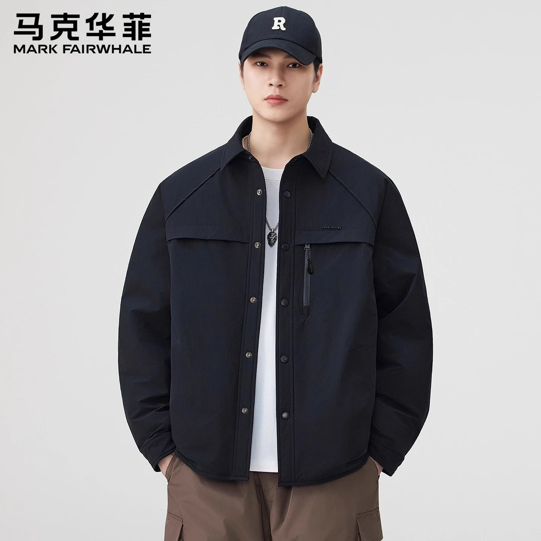 马克华菲高端轻薄羽绒服男士2025新款冬季鸭绒保暖翻领工装外套男