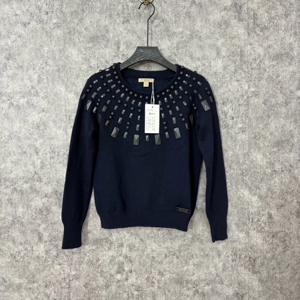 95新 BURBERRY/博柏利 Burberry藏蓝色毛衣