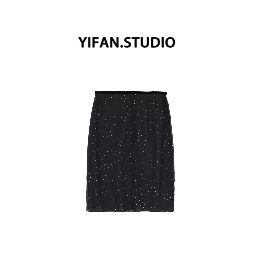 YIFAN 新款银钻透视薄纱半裙YF2529