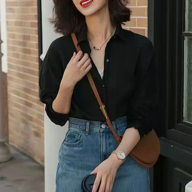 【现货】2025春季新款气质宽松防晒衬衫上衣女#8801