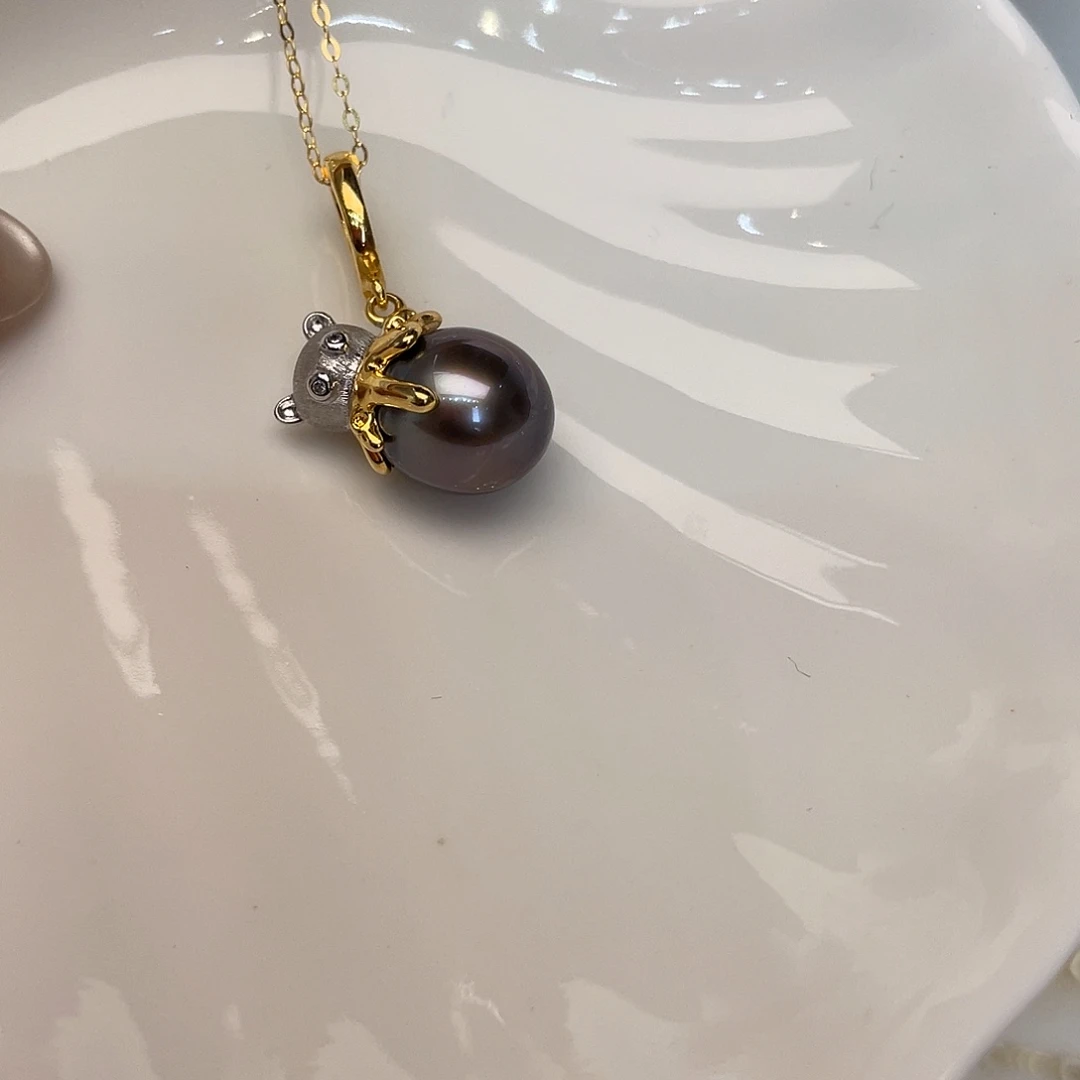 颈饰银S925镶嵌海水珍珠