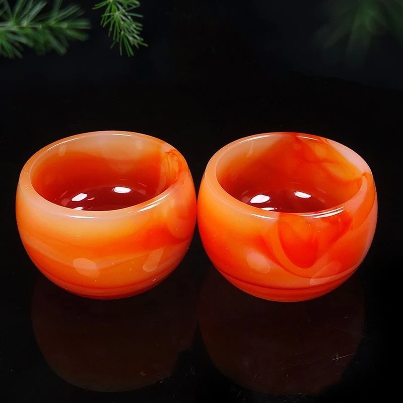 天然阿富汗玉石色茶杯家用功夫茶具养生高端单个主人杯套装喝茶杯