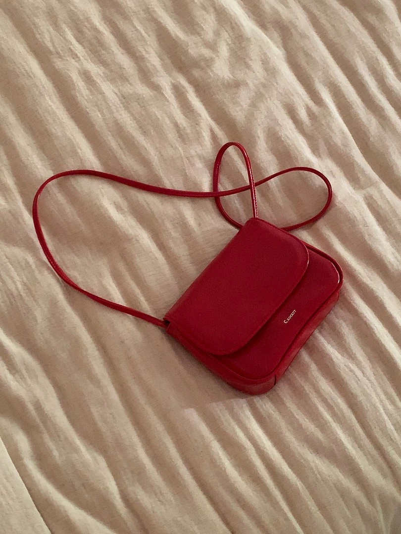 韩国2025春夏小众复古简约mini迷你单肩斜挎小方包休闲红色挎包女