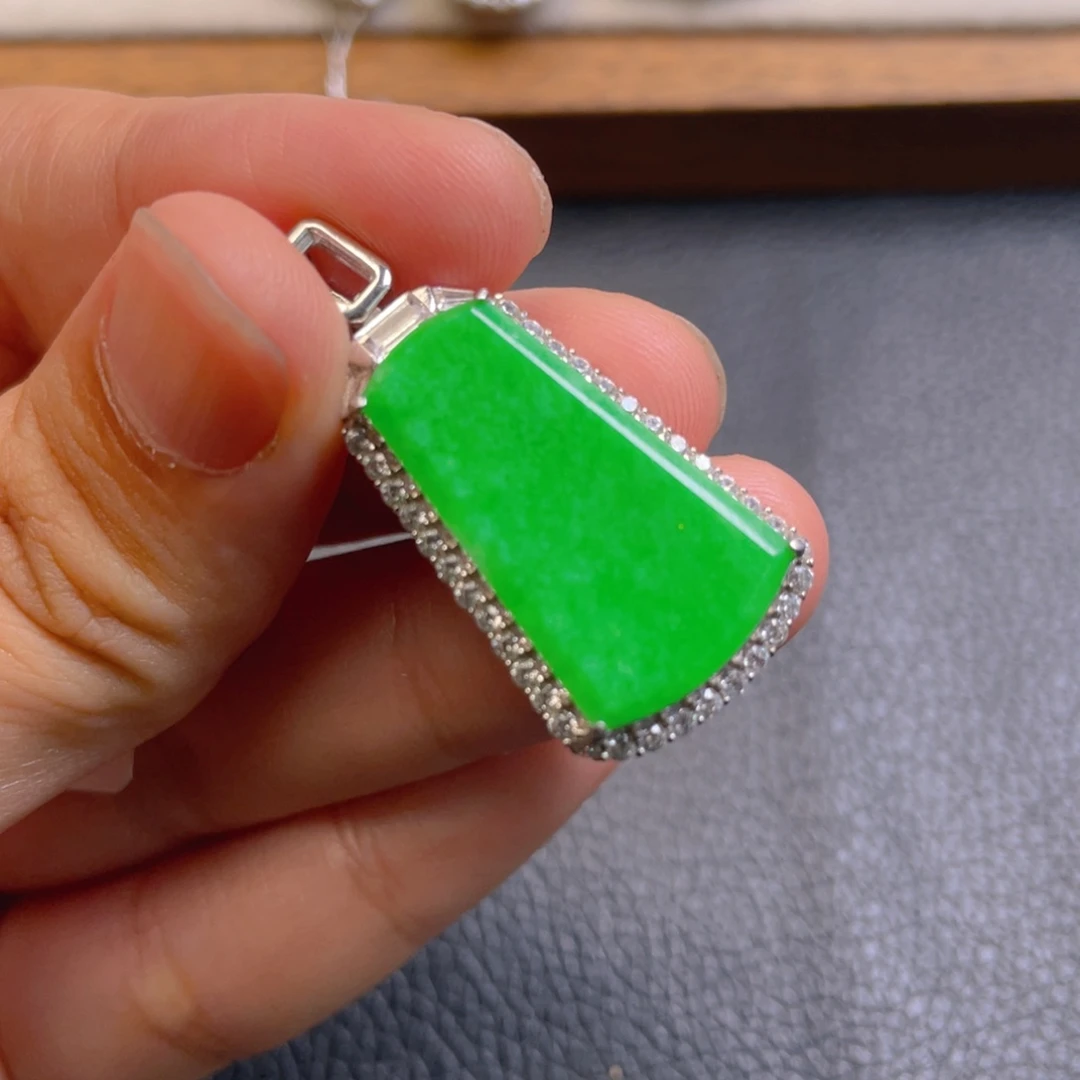 翡翠银S925镶嵌吊坠(不含链)