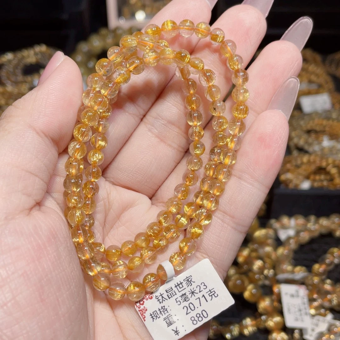 水晶手链未镶嵌天然钛晶手链