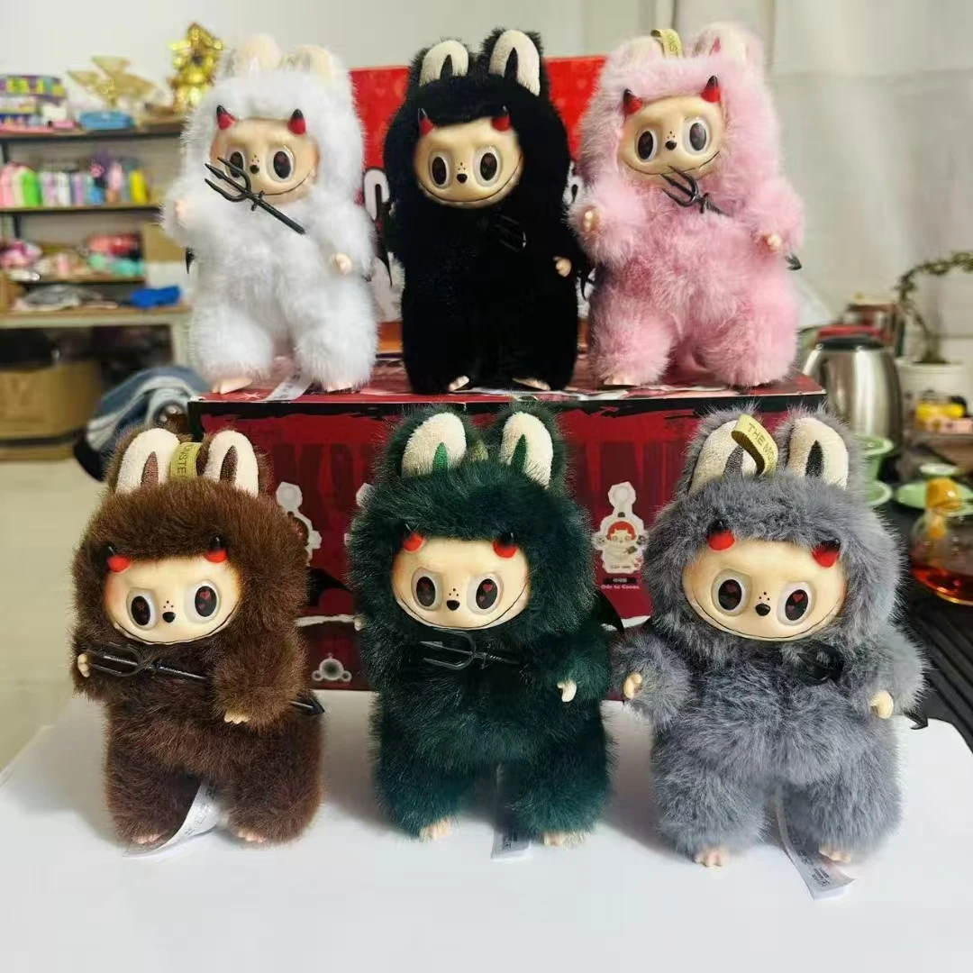 【国版】高品质拉布布labubu搪胶怪兽小首领毛绒公仔挂件摆件