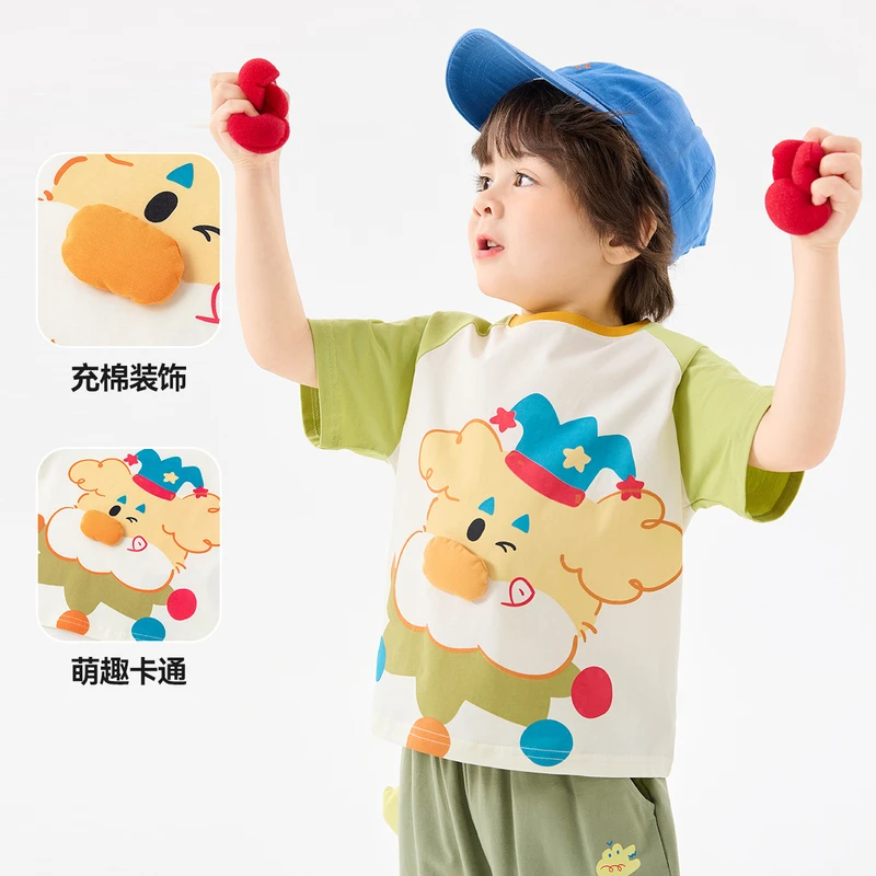 嘟嘟家卡通短T宝宝短袖t恤2025新款夏季儿童上衣夏日男女童夏装