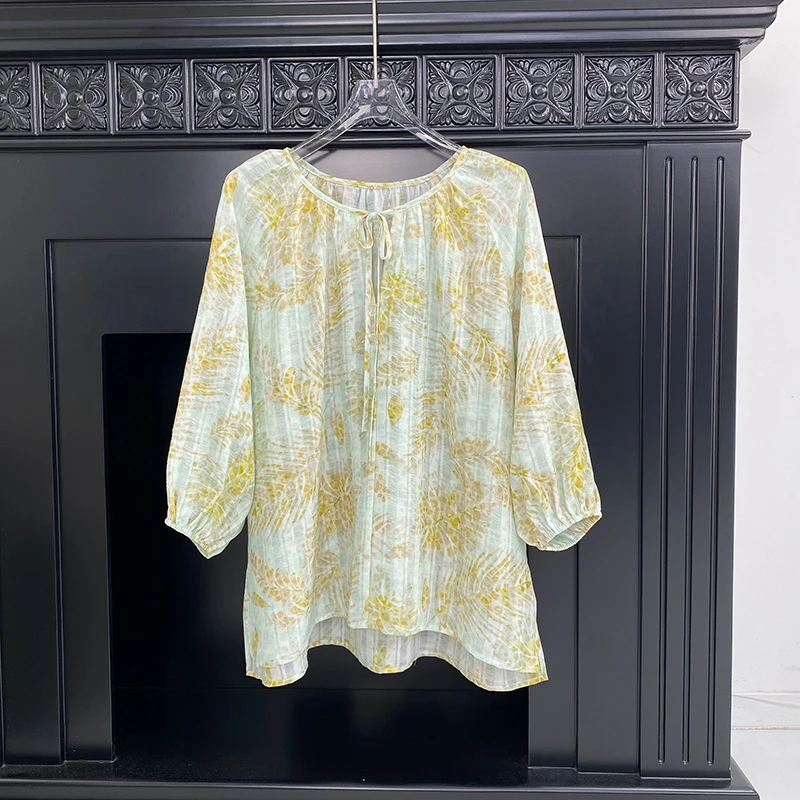 【朵儿studio】碎花长袖衬衫女春夏宽松薄款上衣 D651