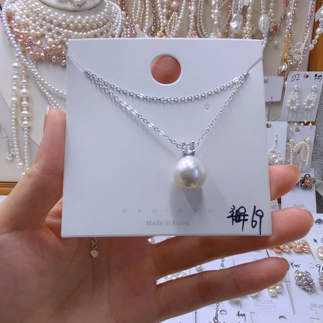 颈饰银S925镶嵌淡水珍珠