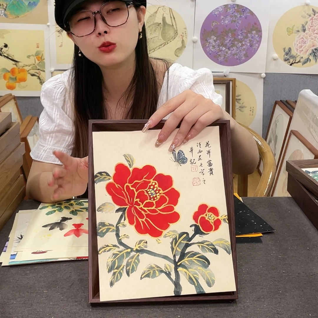 书法手绘带框尺寸：24*29