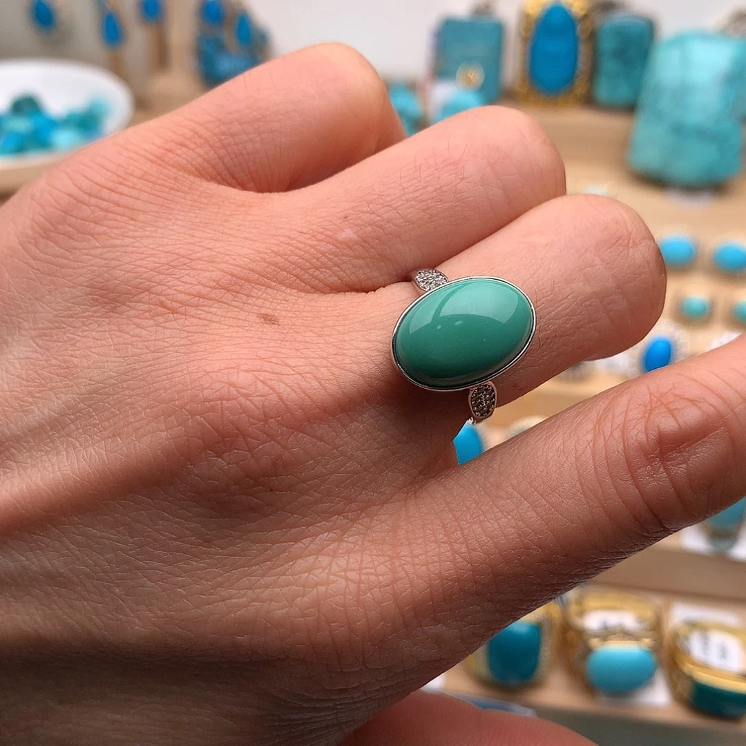 绿松石银S925镶嵌珠宝奇石