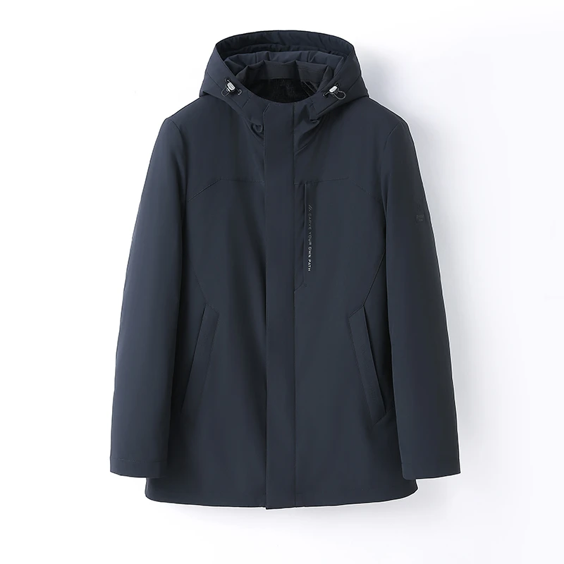 2024海宁新款派克服男款中长款冬季加厚可拆卸鹅绒水貂毛内胆皮草