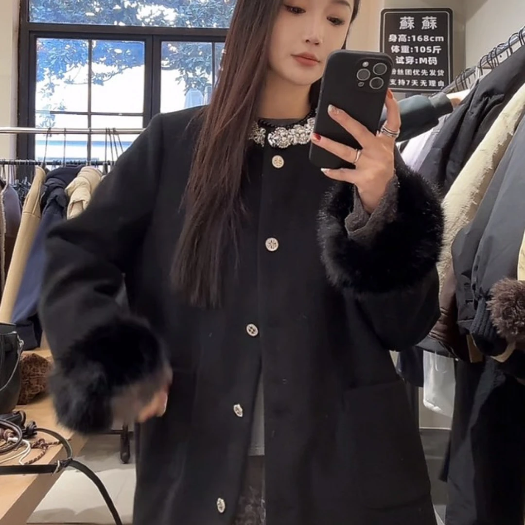 z23002千金风毛呢外套时尚