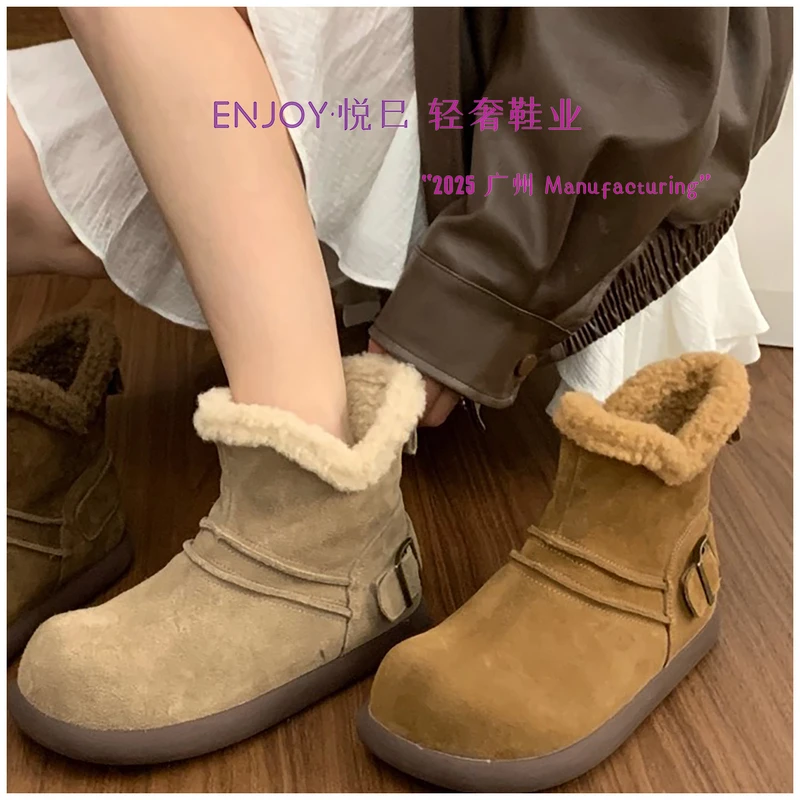 【热巴看秀】ENJOY 悦己~厚底英伦风加绒勃肯小短靴女2025秋冬新