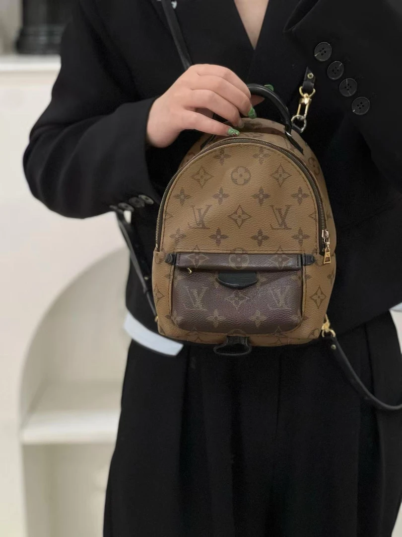 99新 LouisVuitton/路易威登 lv小书包mini 焦糖拼色/无公价/甄选