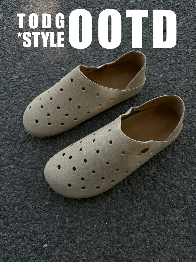 TWODOG-style镂空透气复古一脚蹬厚底懒人防滑勃肯鞋