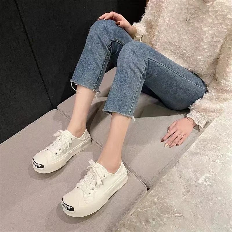 67051丑萌大头鞋厚底小白鞋春秋半拖鞋复古港风鞋子运动休闲板鞋