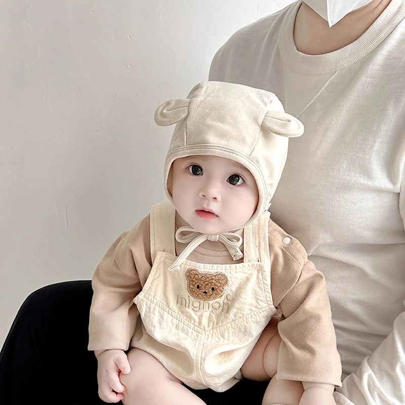 婴幼儿帽子春秋季可爱宫廷护耳帽男女宝宝小月龄护囱门囟门胎帽冬