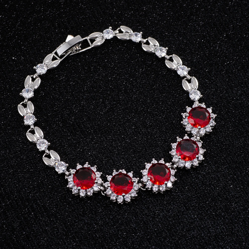 红宝石 s925银 蝶翼缀星 萤火褶光 手链 SB0004